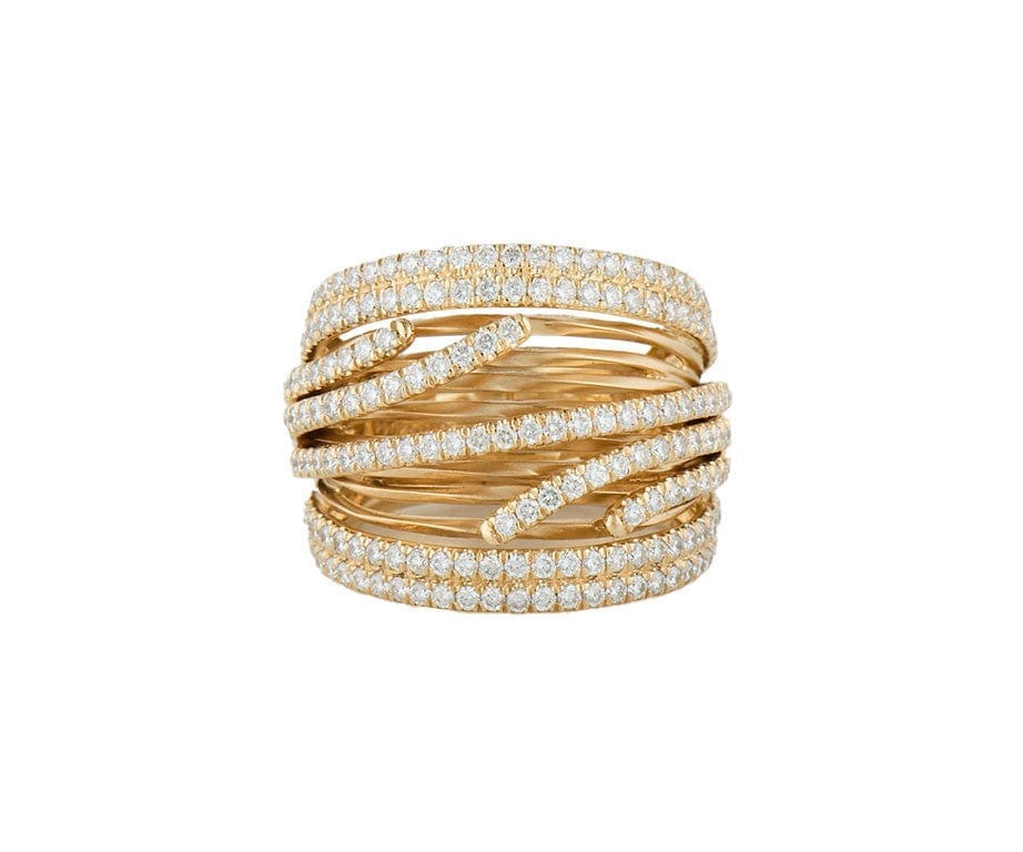 Gabriel & Co. 1.53ctw Diamond Criss Cross Multi Row Ring in 14K