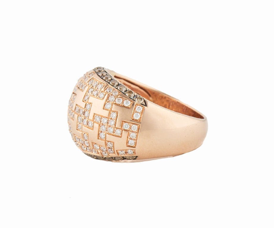 Le Vian 1.30ctw White and Chocolate Diamond Dome Ring in 14K