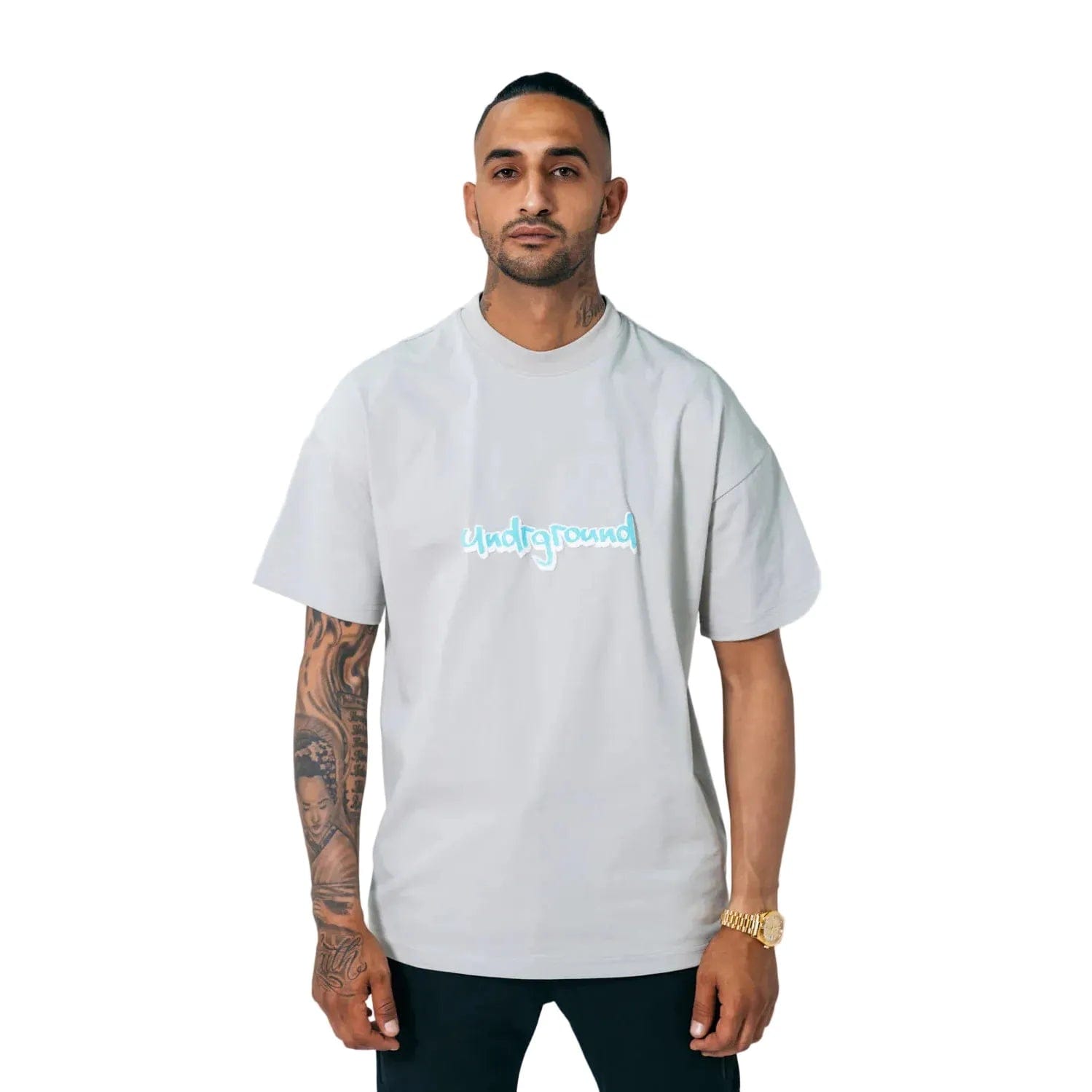 Undrground Puff Print T-Shirt 'Off Grey'