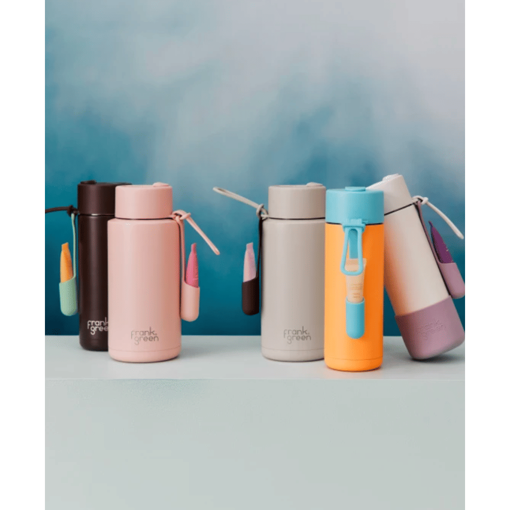 Frank Green Ceramic Reusable 1L Bottle + Lip Gloss Holder Set 'Peppermint'