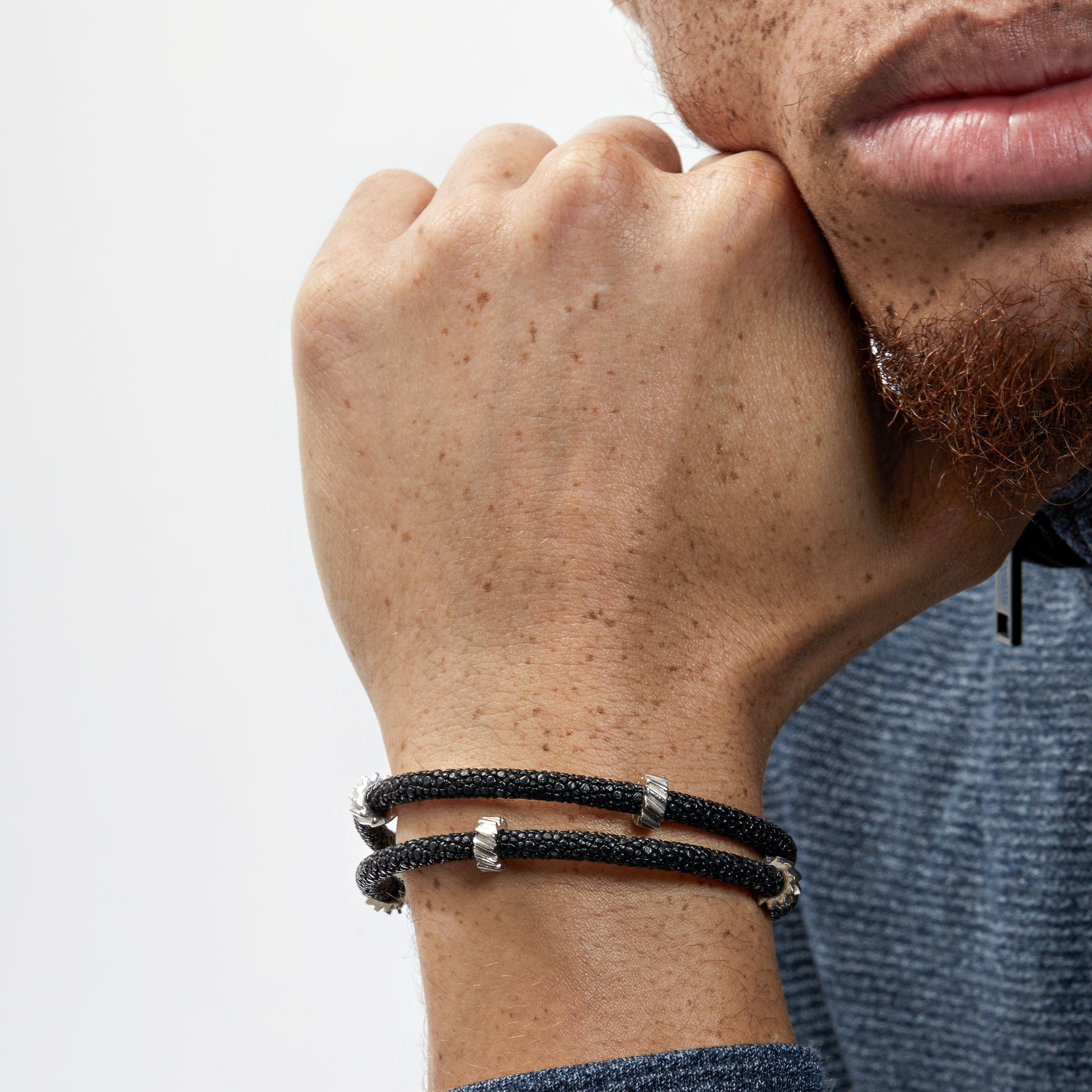 StingHD Silver Double Gear Bracelet