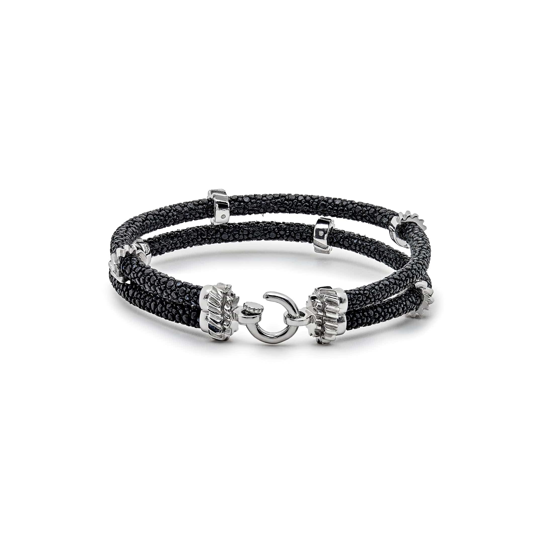 StingHD Silver Double Gear Bracelet