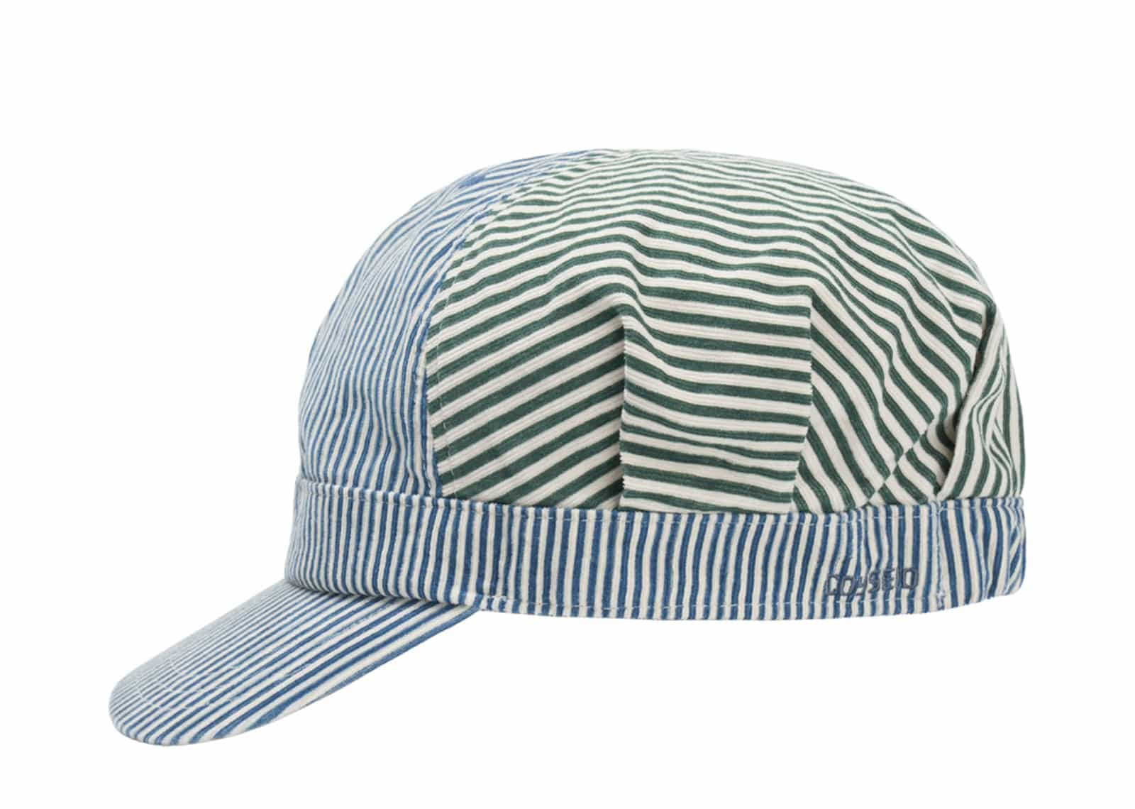 Coyseio Striped Pintuck Puff Cap Green
