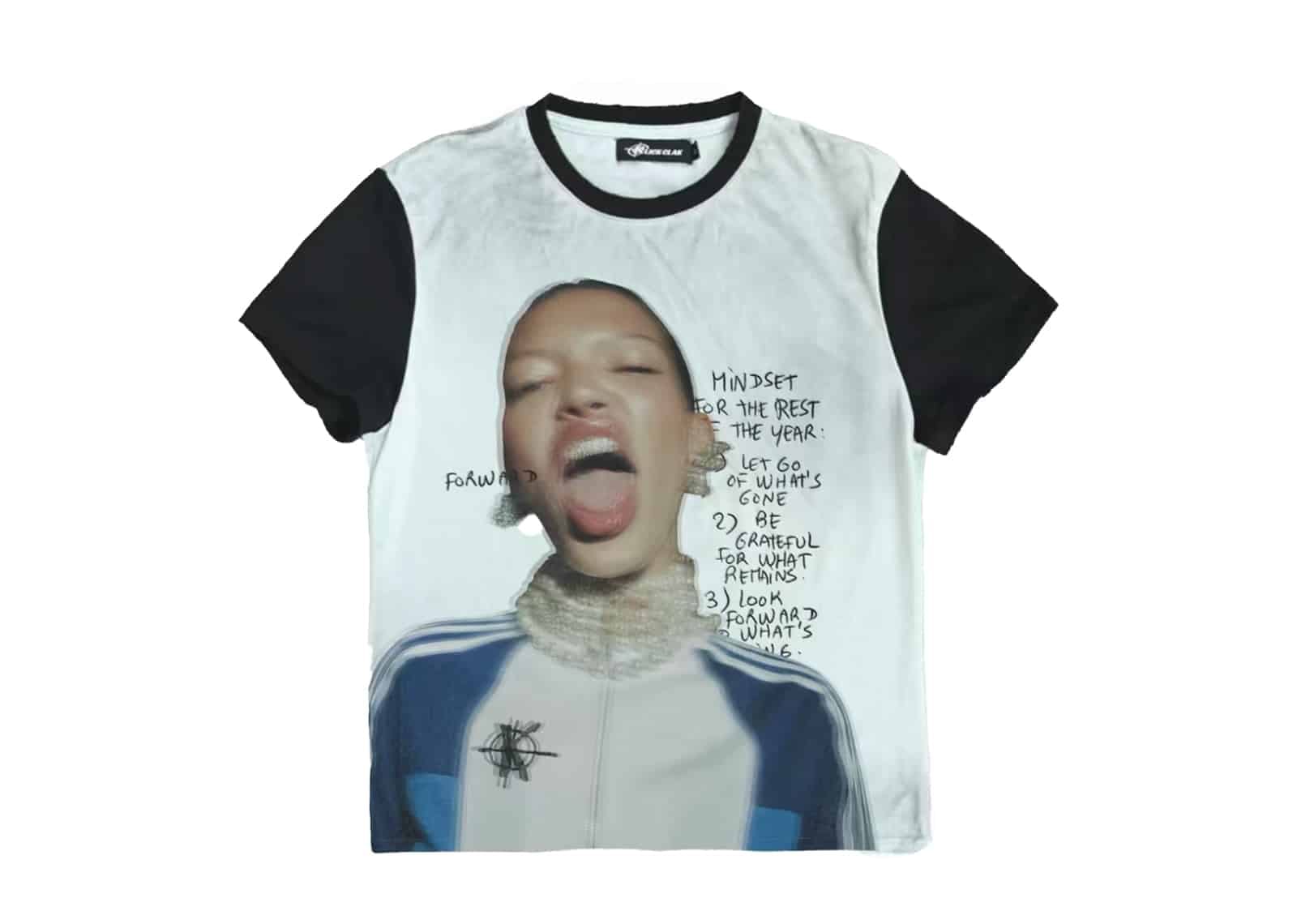 KLICK CLAK 26SS Rap Portrait Print Vintage Wash Tee Mint Green