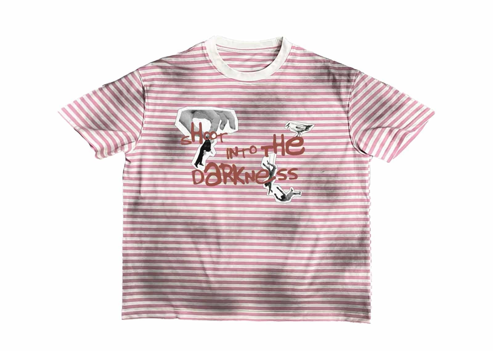 KLICK CLAK 26SS Stripe Graphic Print Vintage Wash Tee Pink