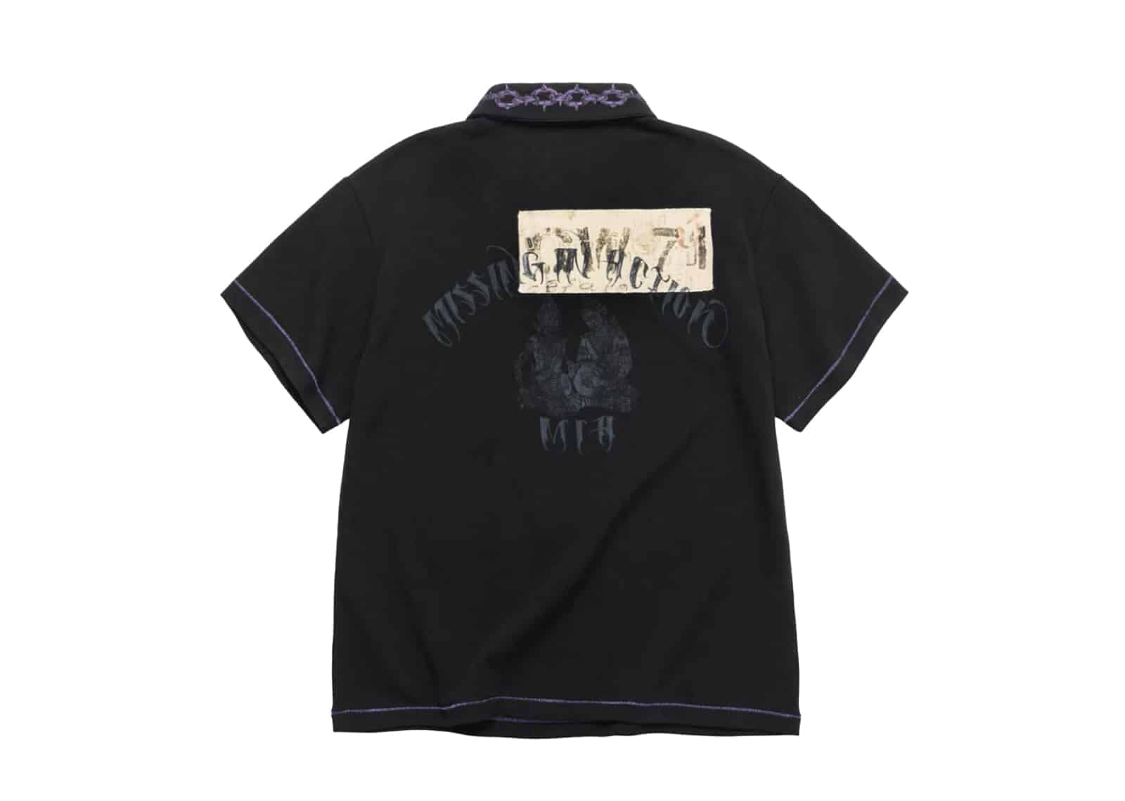 Tiesake Thai Budda Patchworks Polo Tee Black