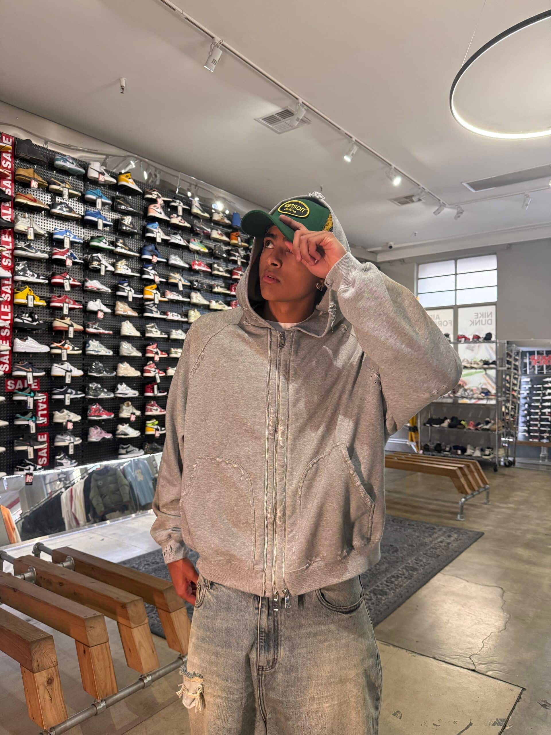 Karakoroo Multi Zip Up Hoodie Grey