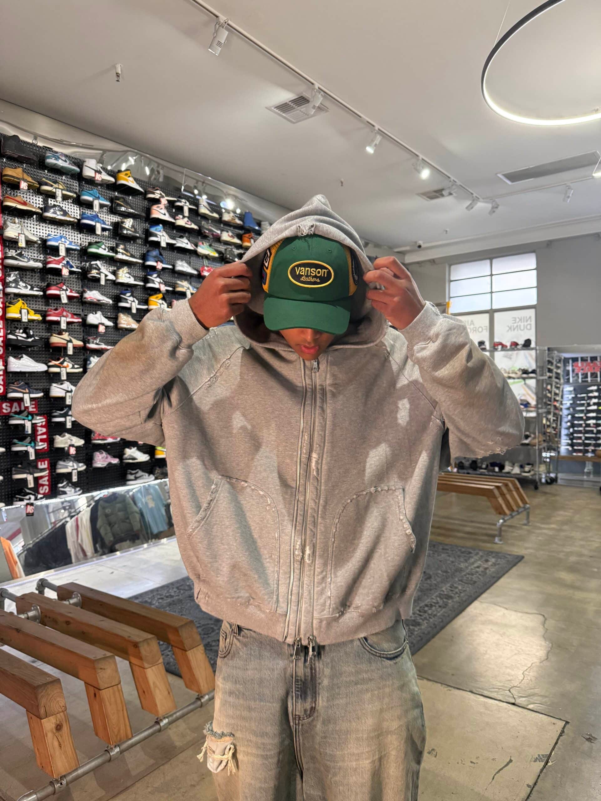 Karakoroo Multi Zip Up Hoodie Grey