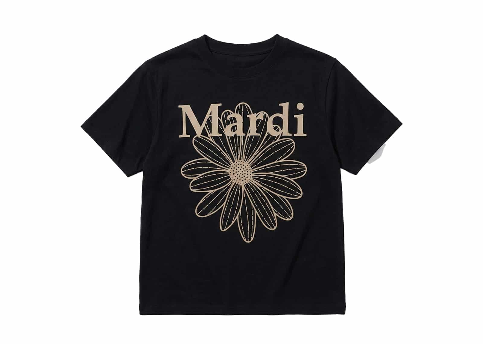 Mardi Mercredi Flowermardi Slim Tee Black Taupe