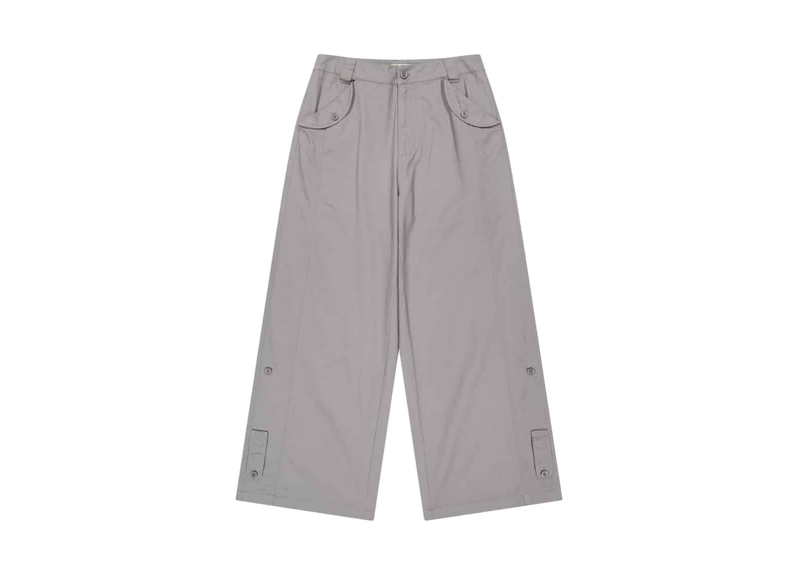 Coyseio Washed Button Tab Pants Grey