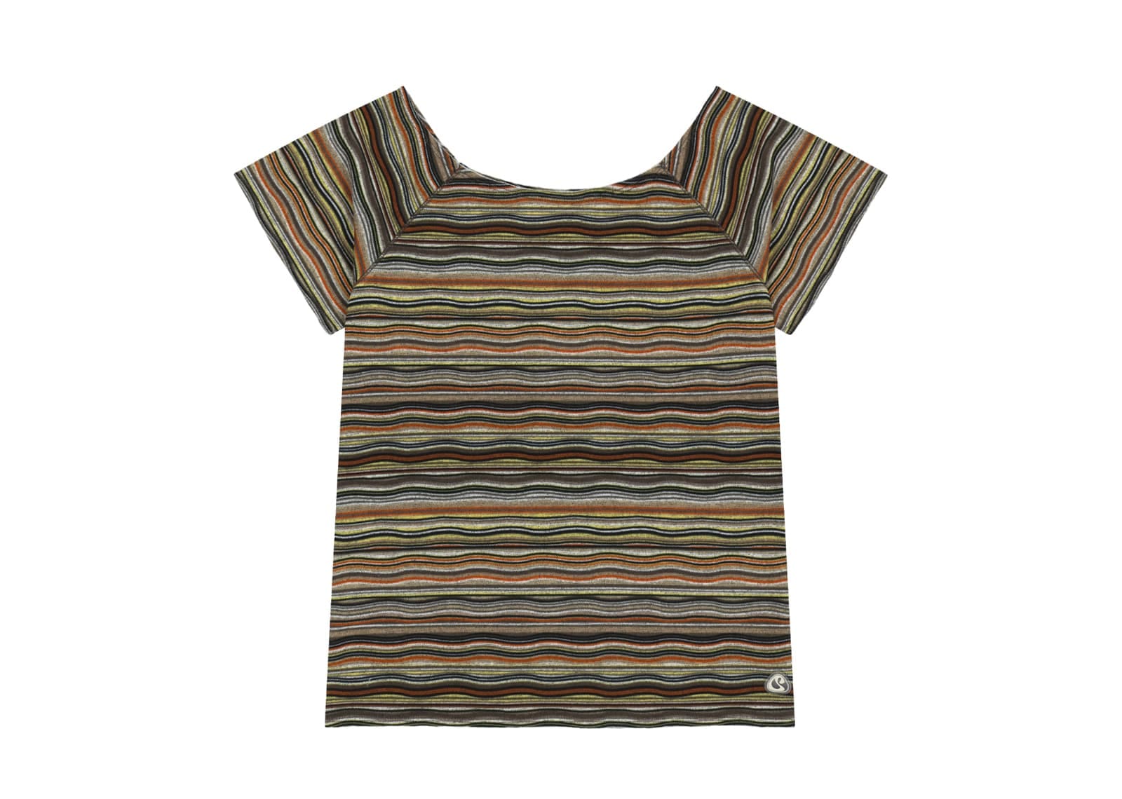 Coyseio Wave Stripe Knit Tee Brown