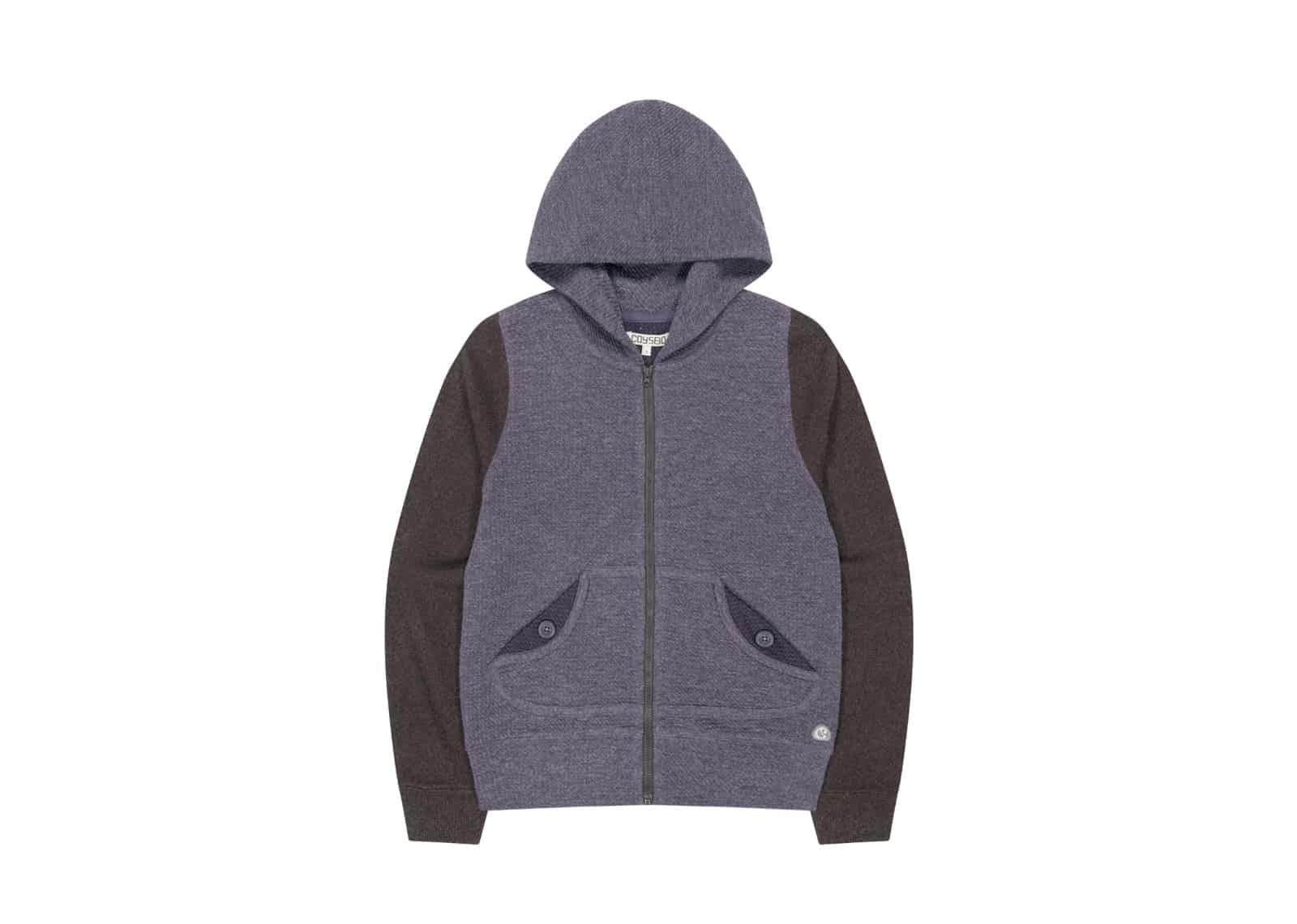 Coyseio Button Pocket Zip Up Hoodie Purple