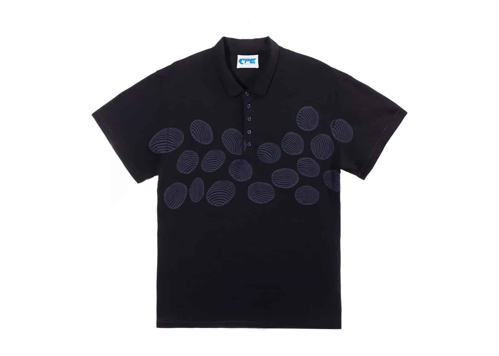 COUPURE Shell Pattern Polo Tee Black
