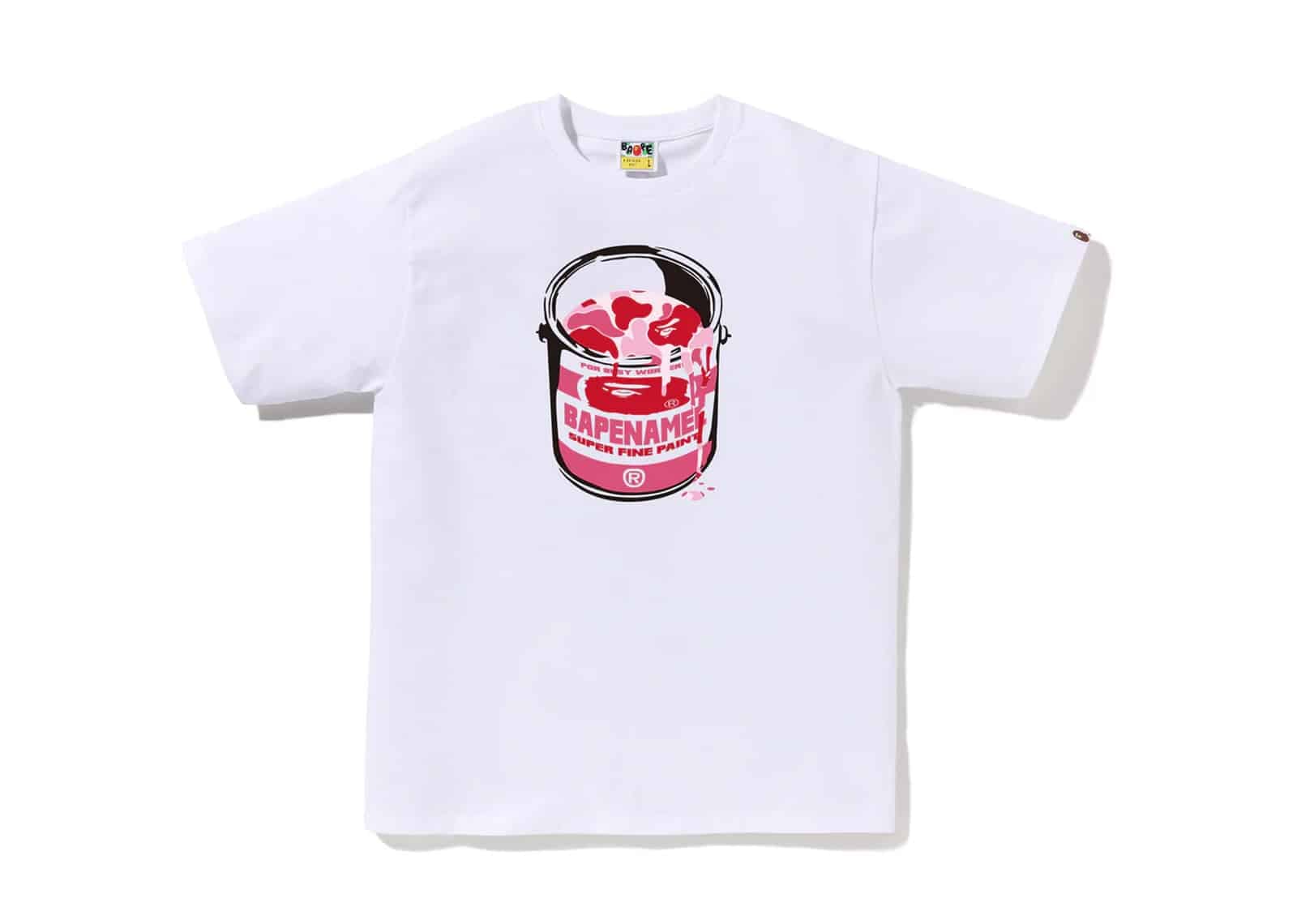 BAPE ABC Camo Paint Can Tee White/Pink