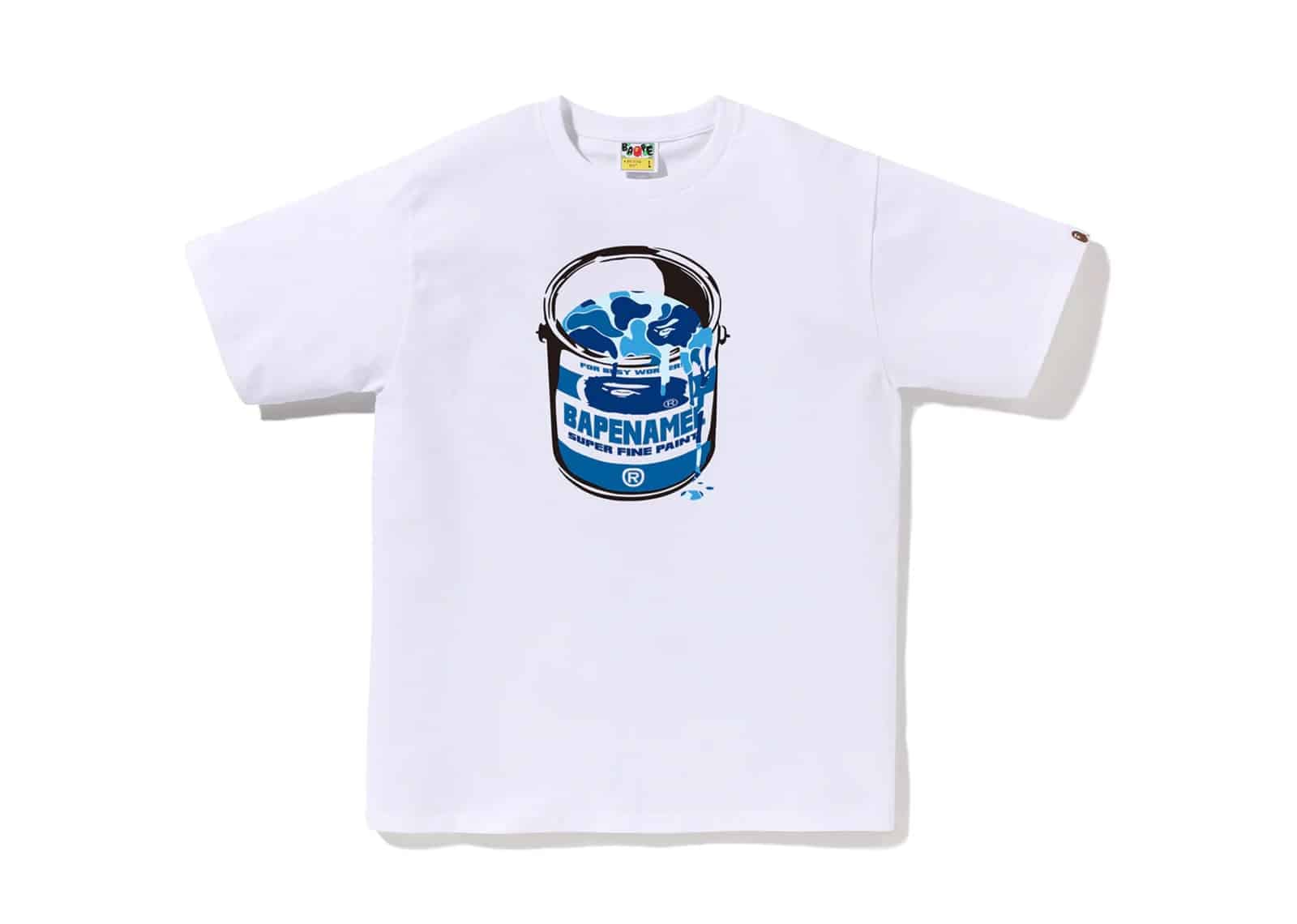 BAPE ABC Camo Paint Can Tee White/Blue