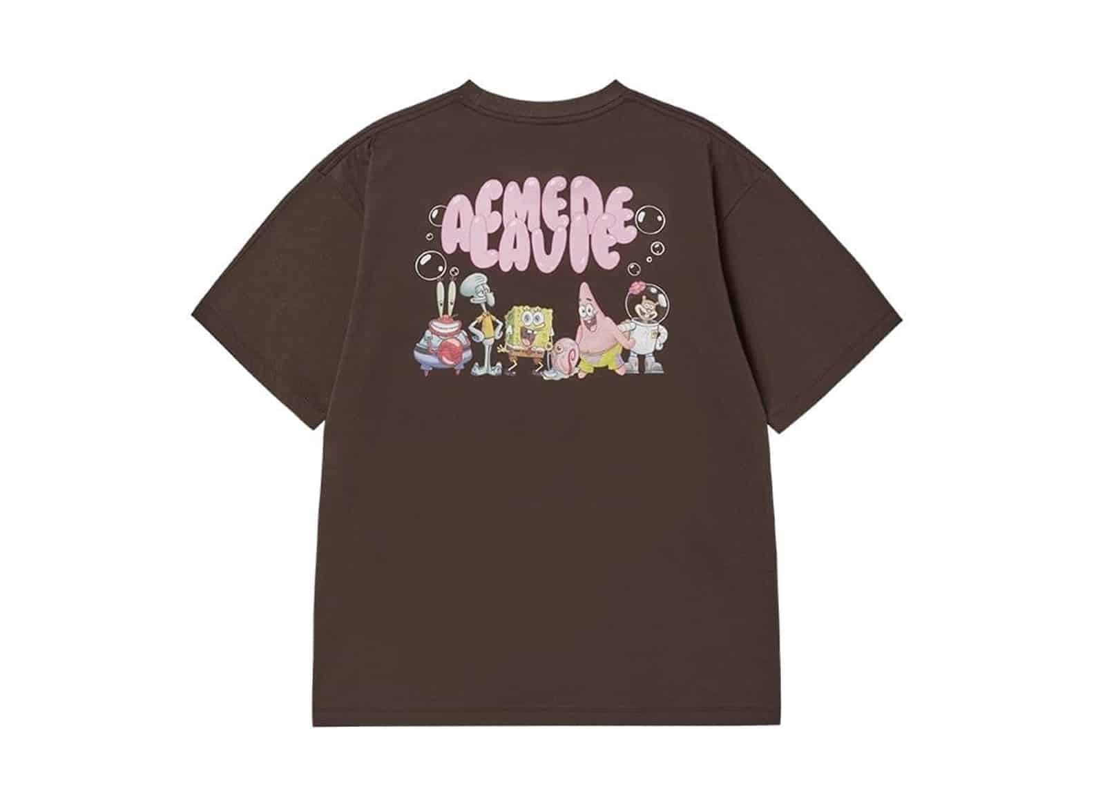 ACME DE LA VIE (ADLV) ADLV Bubble Font Sponge Bob Tee Brown