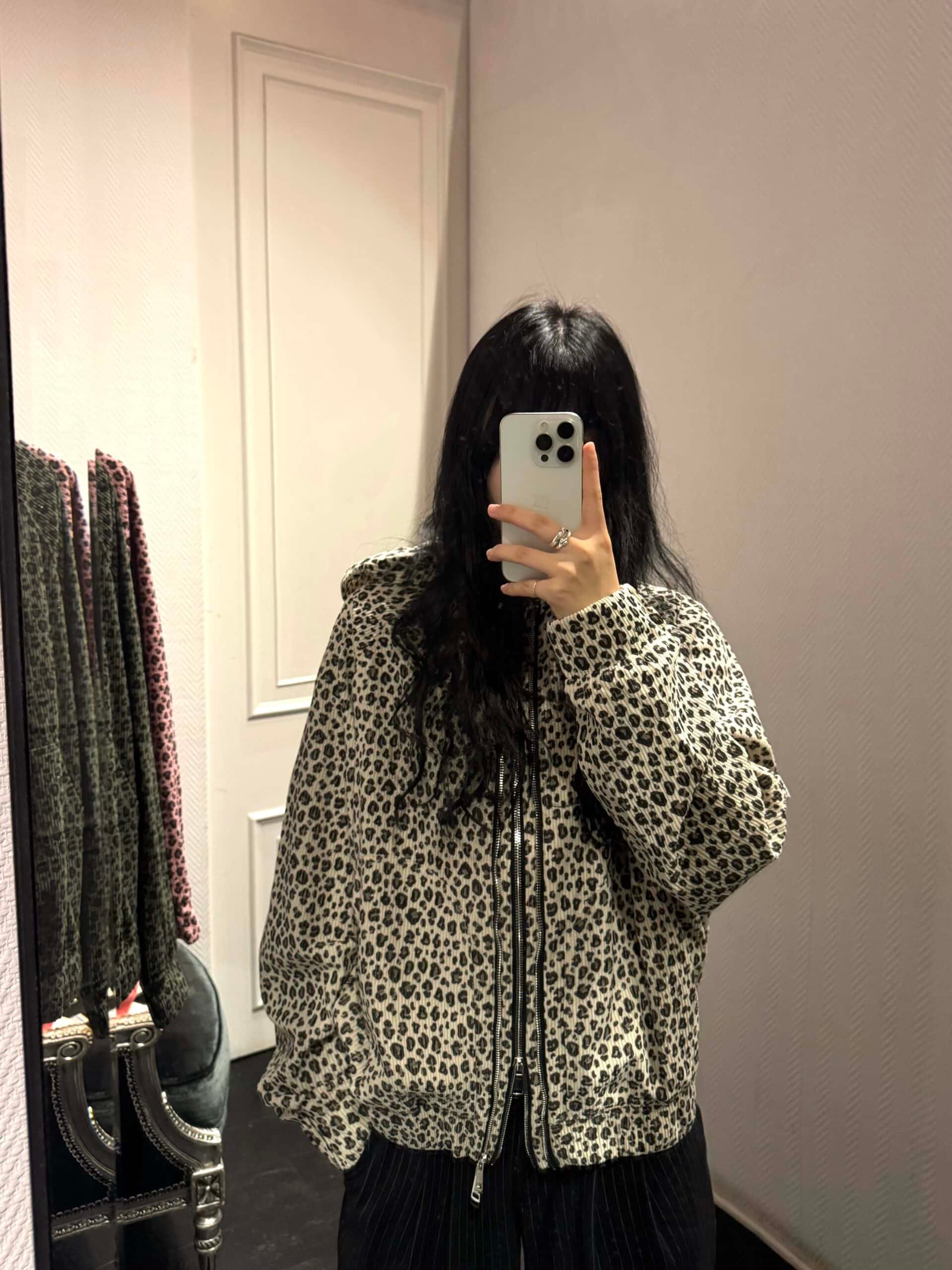 Karakoroo Multi Zip Up Hoodie Leopard White