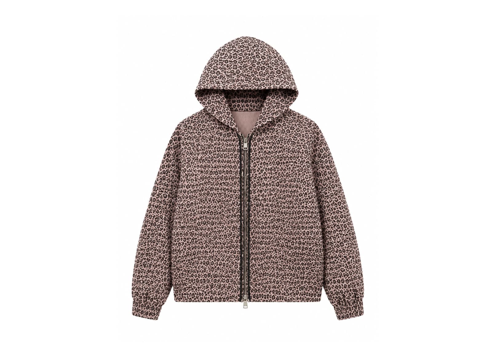 Karakoroo Multi Zip Up Hoodie Leopard Pink