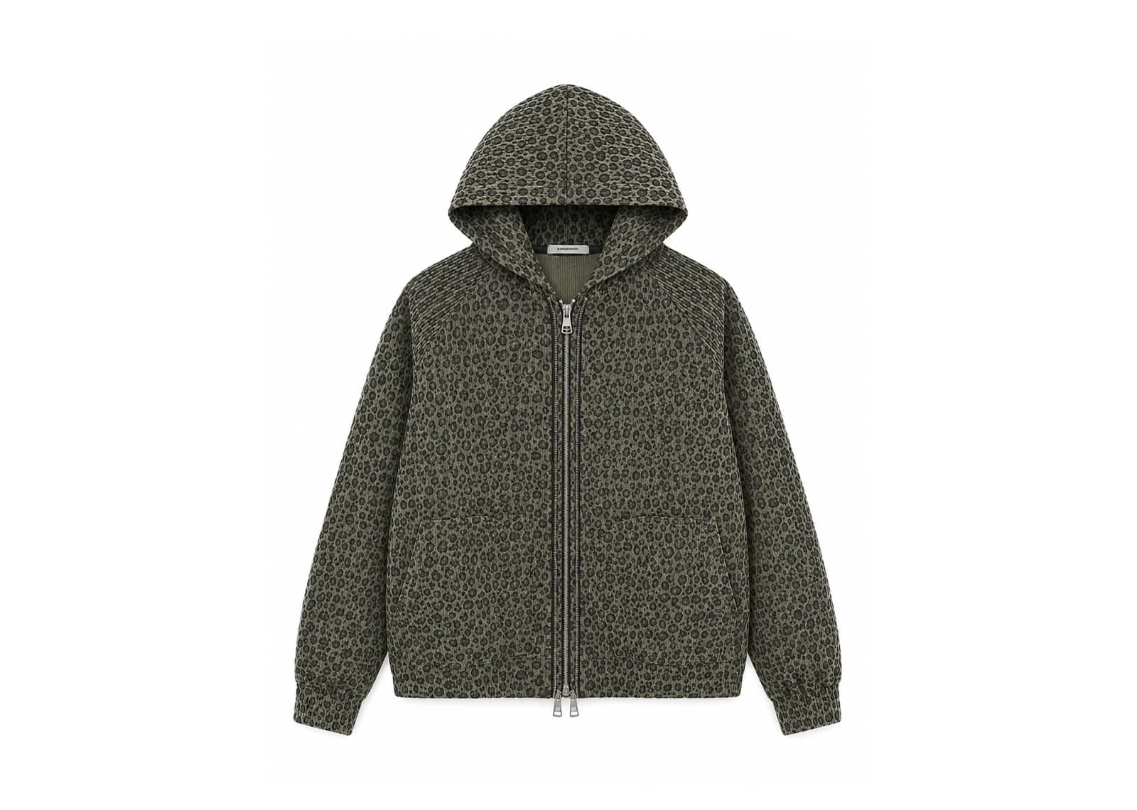 Karakoroo Multi Zip Up Hoodie Leopard Green