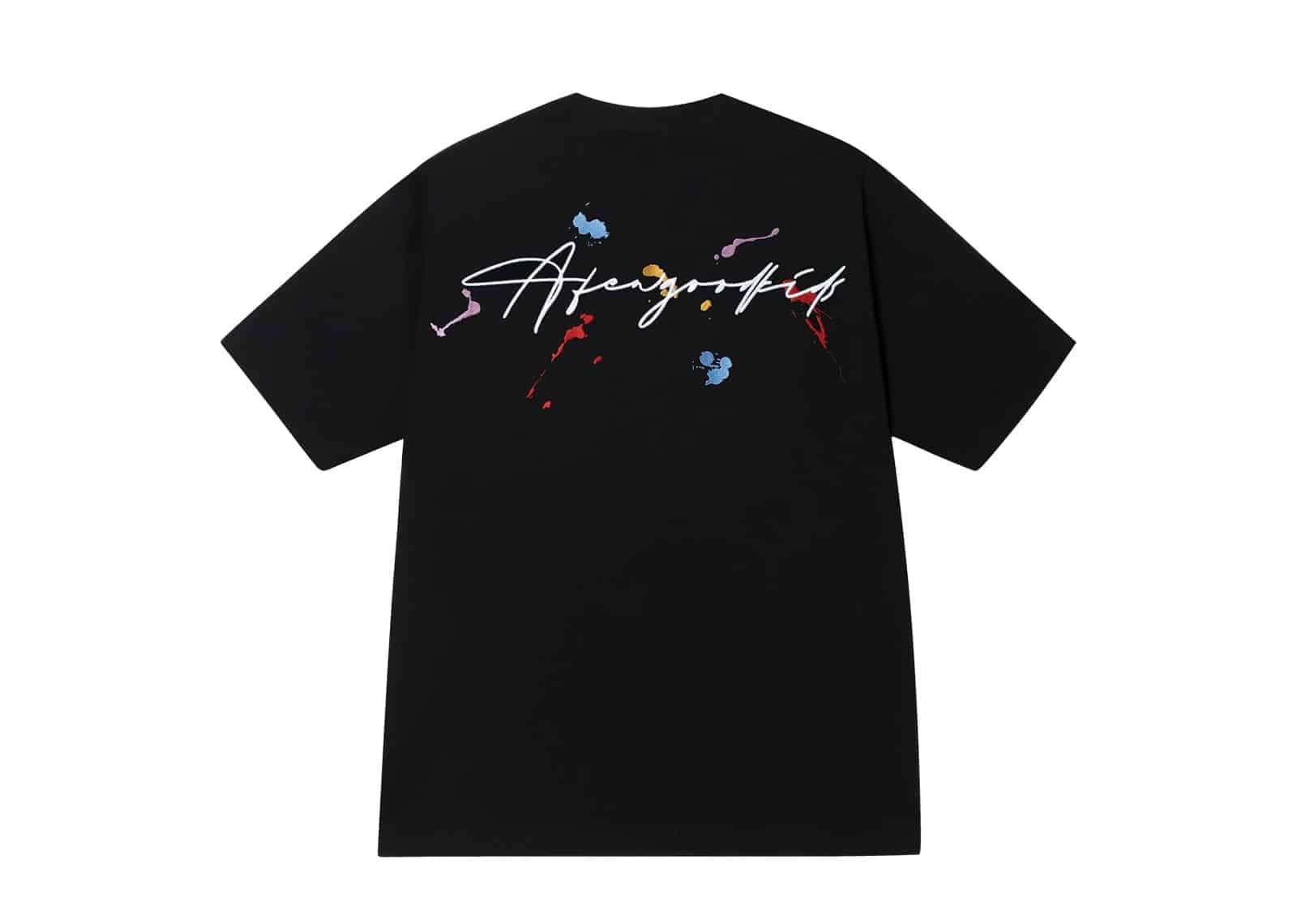 A Few Good Kids 26SS Multicolor Splatter Embroidered Tee Black