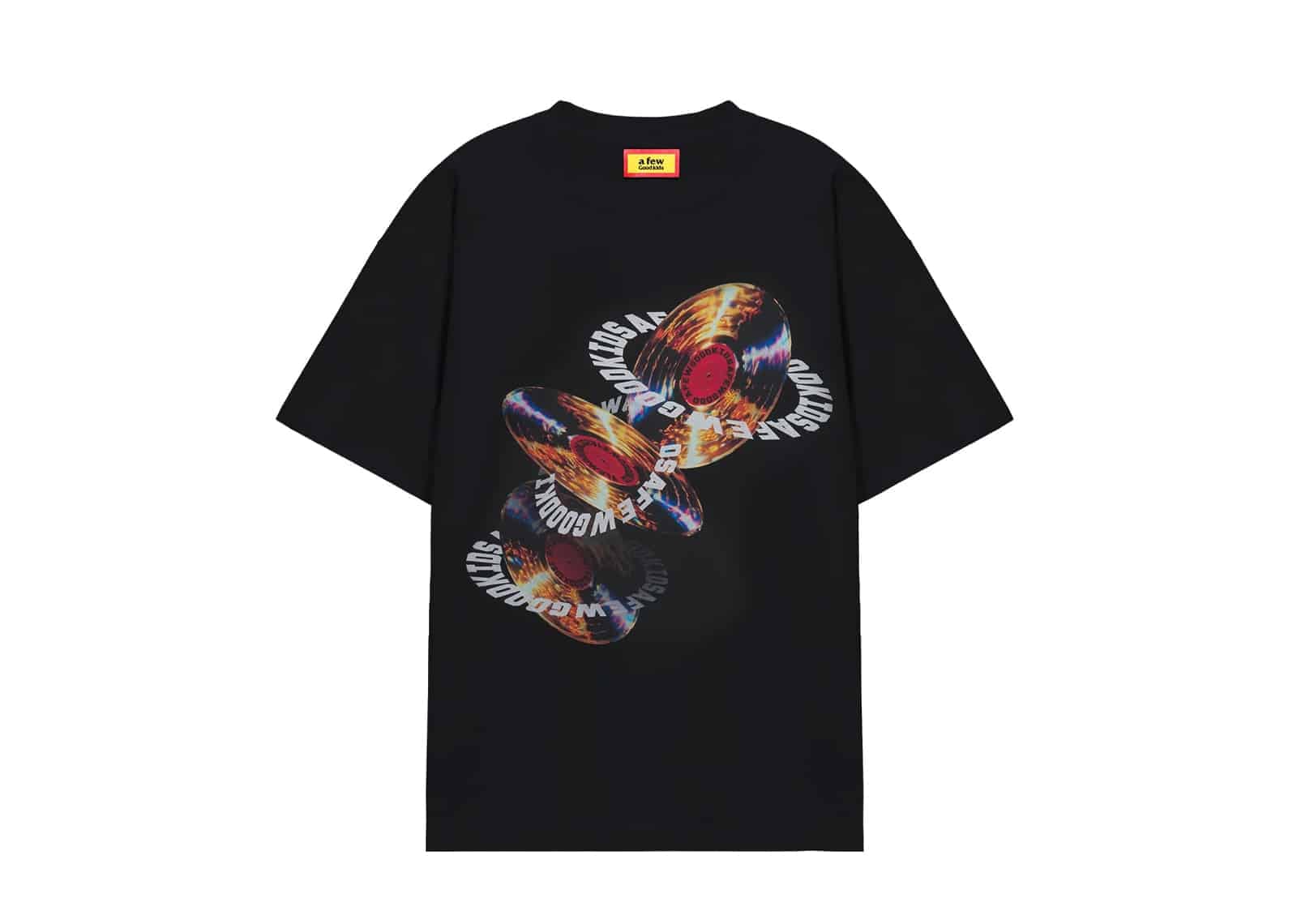 A Few Good Kids 26SS Record Logo Digital Print Tee Black