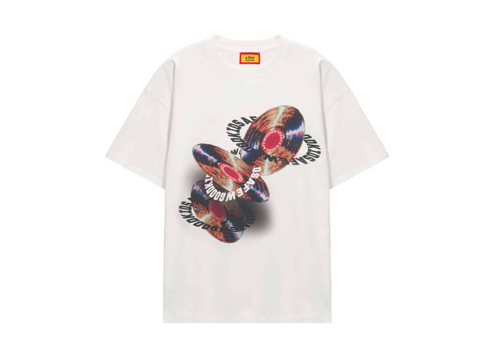 A Few Good Kids 26SS Record Logo Digital Print Tee White