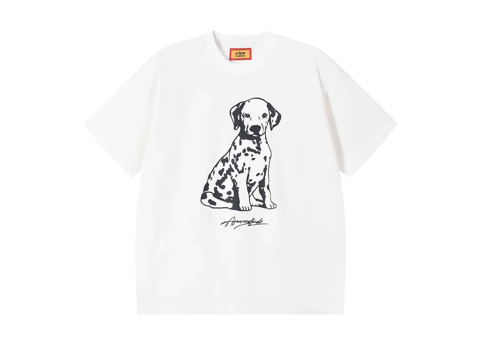 A Few Good Kids 26SS Spotted Puppy Print Tee White
