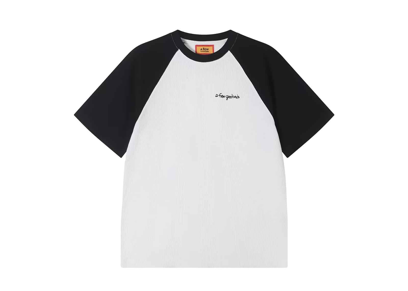 A Few Good Kids 26SS Waffle Raglan Tee Black White