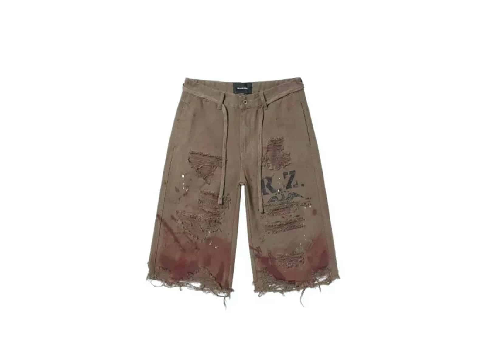 REGEN ZONE 25SS RIOT Distressed Shorts Army Green