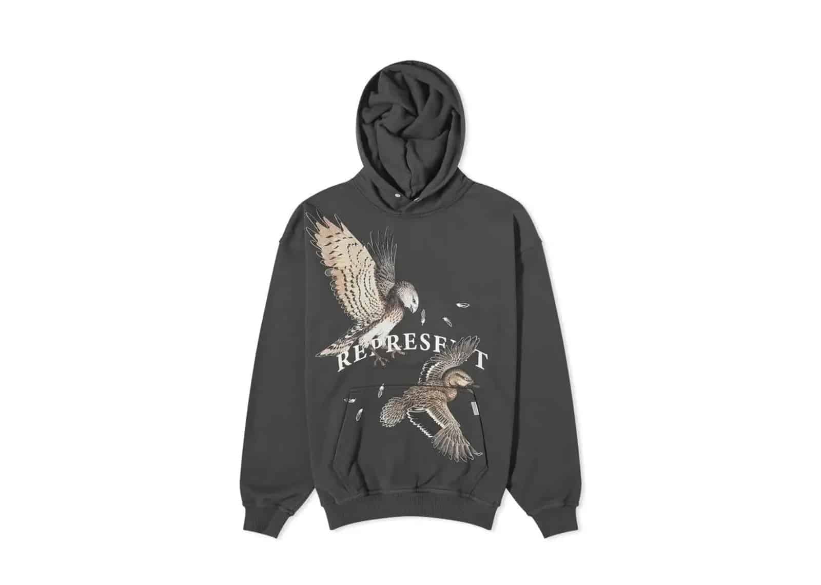 Represent Birds Of Prey Hoodie Off Black