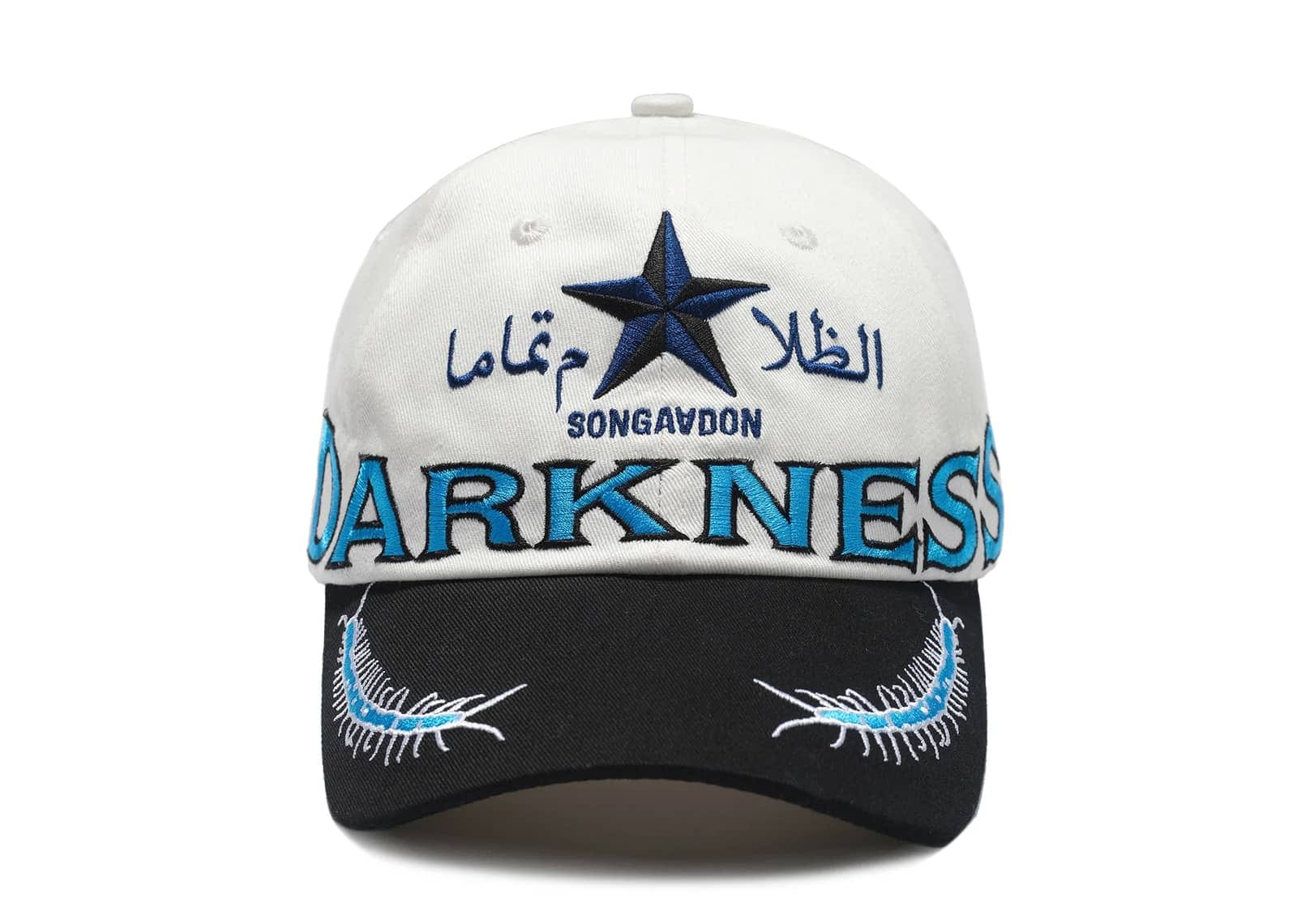 SONGAADON Centipede Embroidered Peaked Cap White