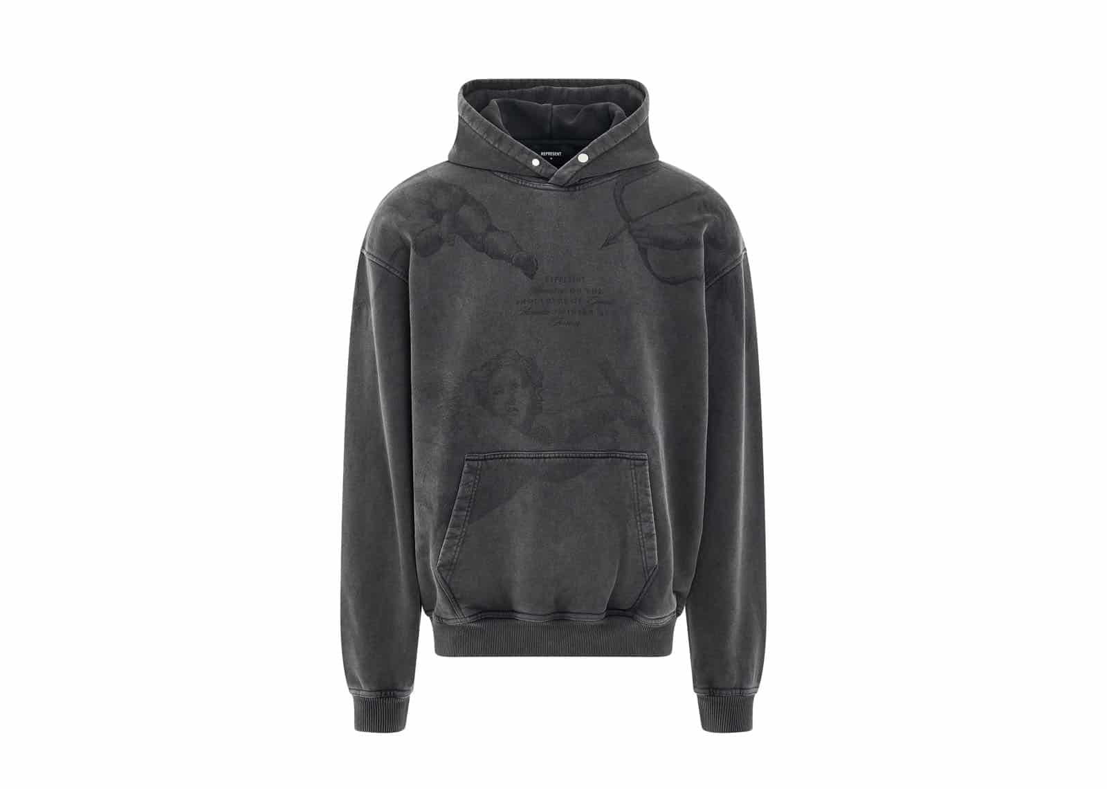 Represent Cherub All Over Hoodie Vintage Grey