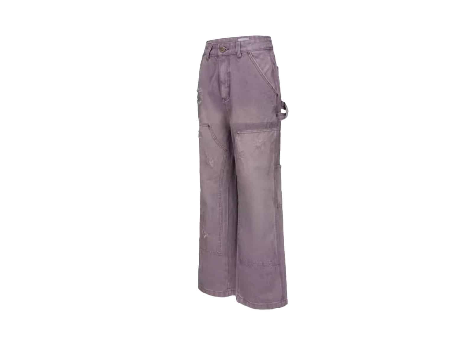 Tiesake Distressed Vintage Cargo Pants Purple