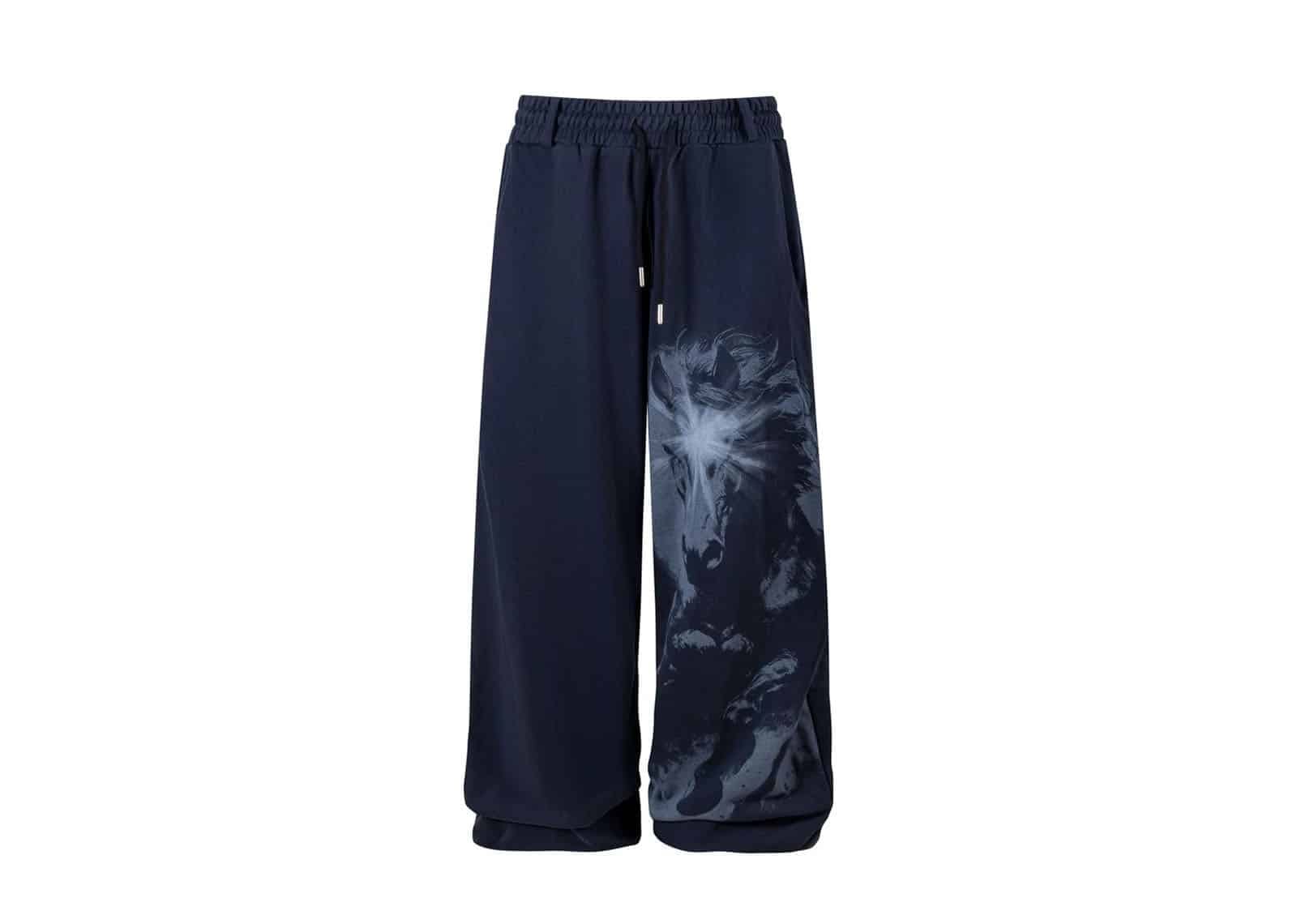 Tiesake Missing in Action Two Tone Cotton Sweatpants Navy
