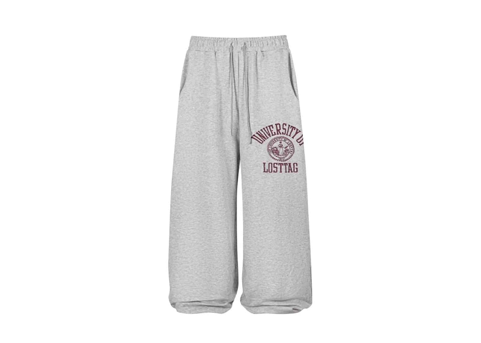 Lost Tag Campus Baggy Sweatpants Grey