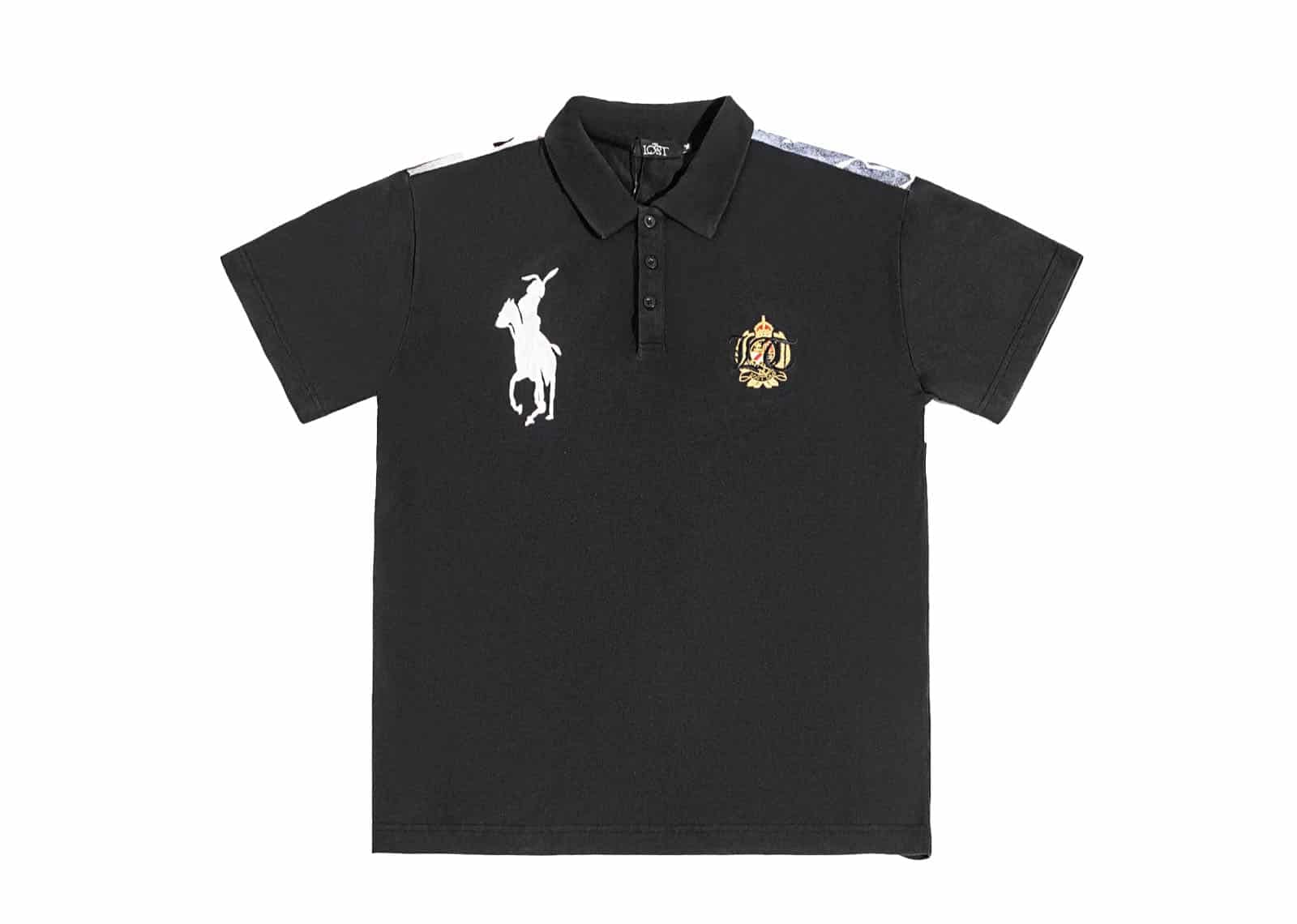 Lost Tag Rabbit Girl Polo Shirts Black