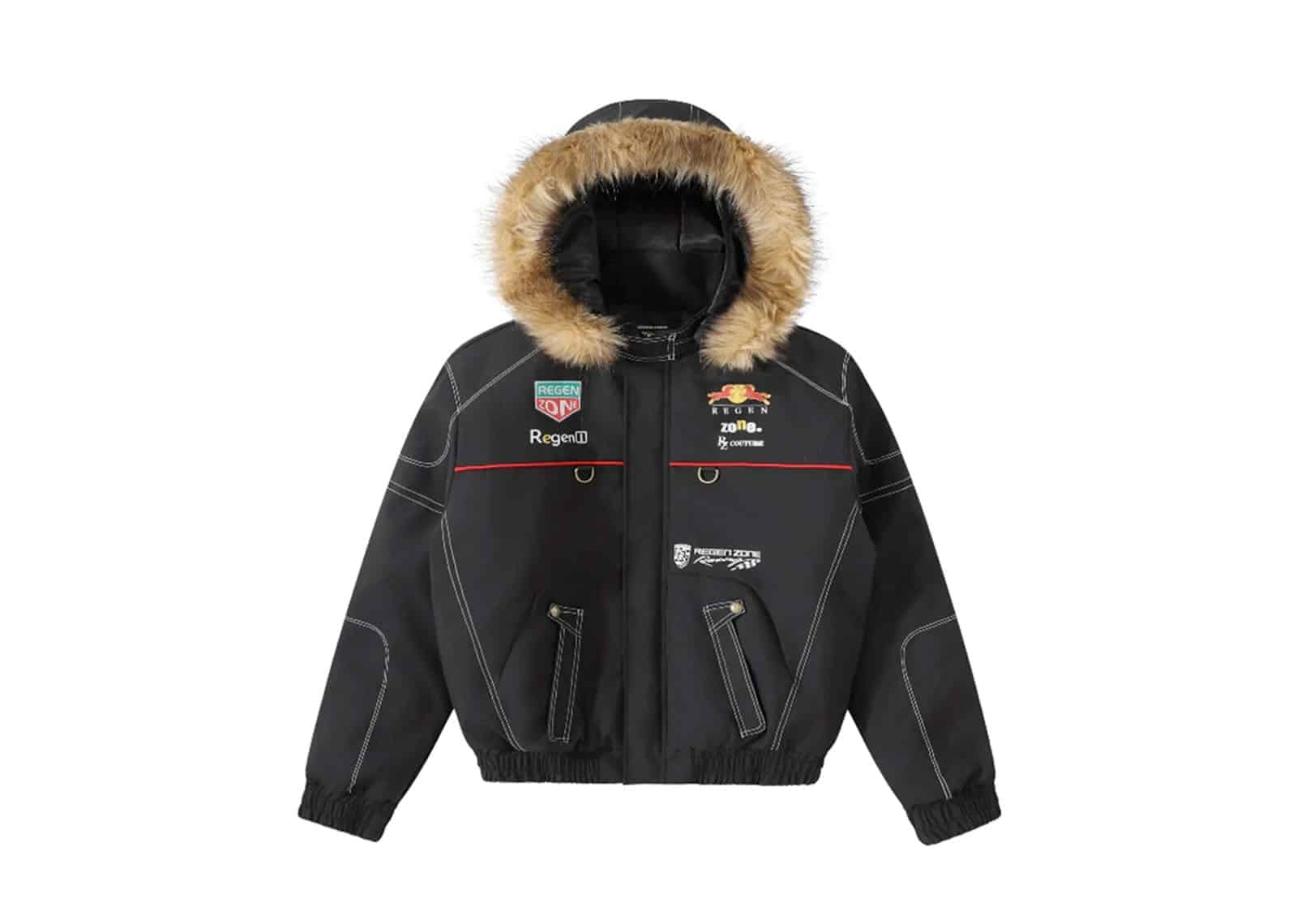 REGEN ZONE Racing Detachable Windbreaker Jacket Black