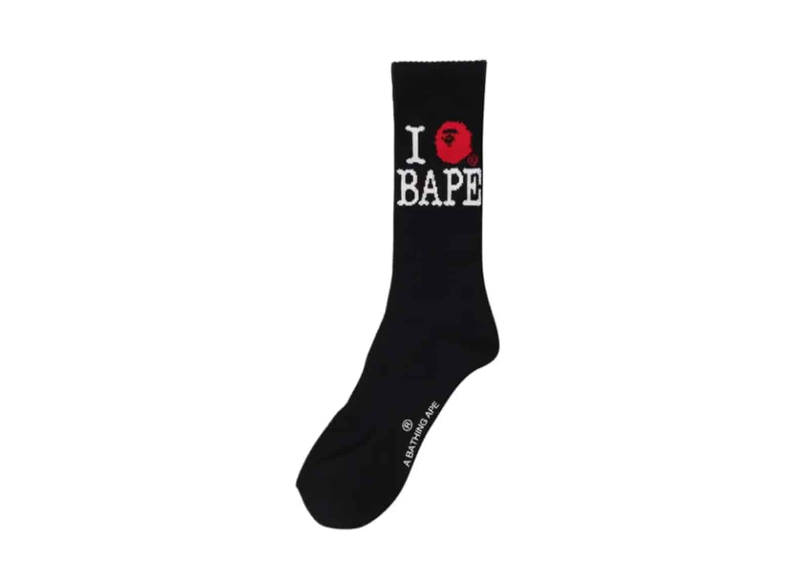 BAPE I Love Bape Socks Black