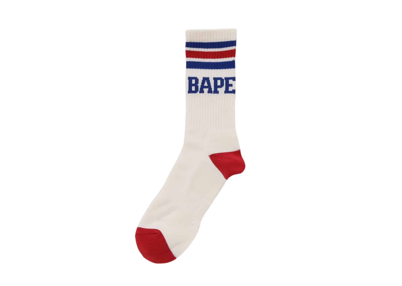 BAPE Line Socks Blue/Red White