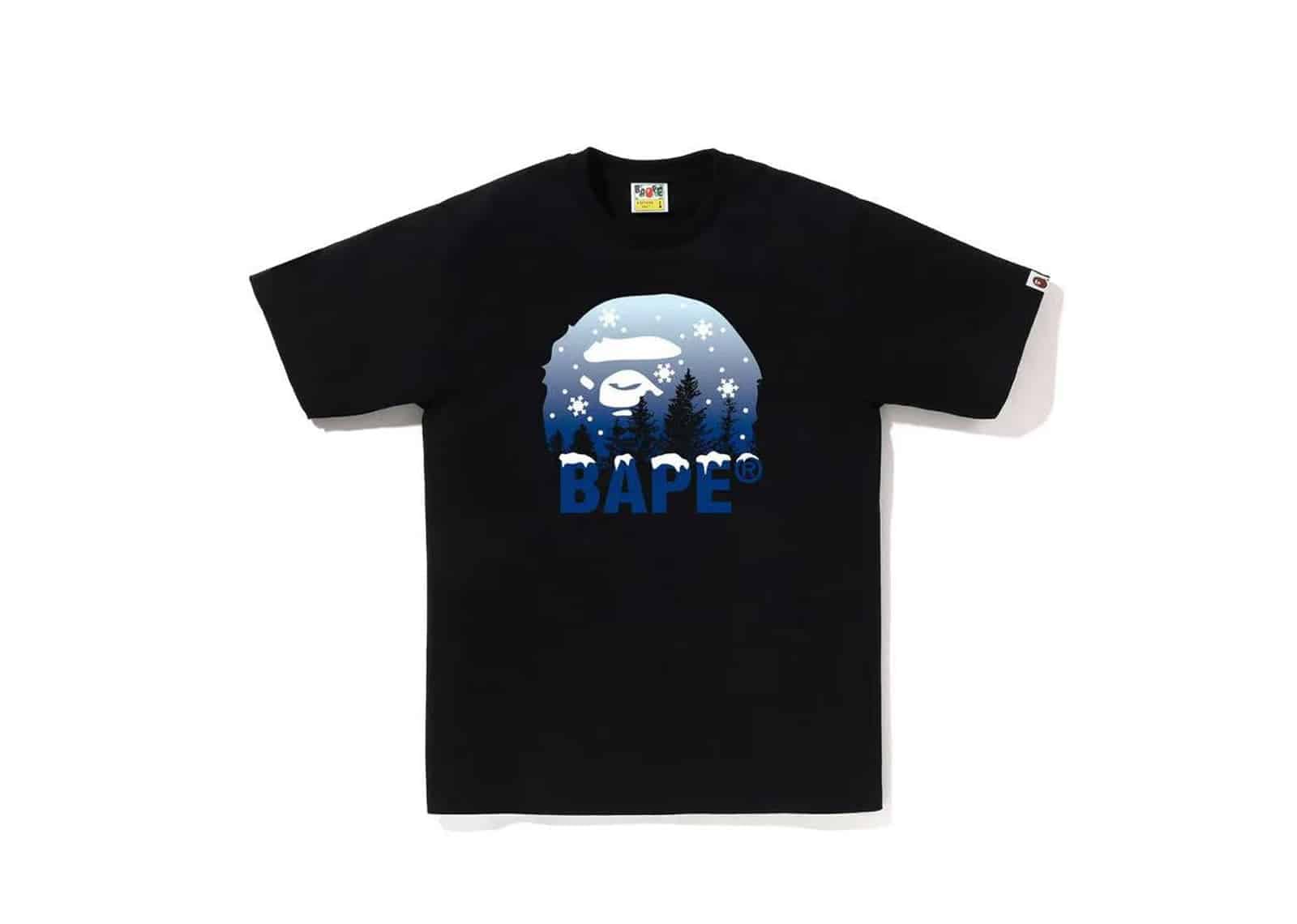Bape Snow Ape Head Tee Black