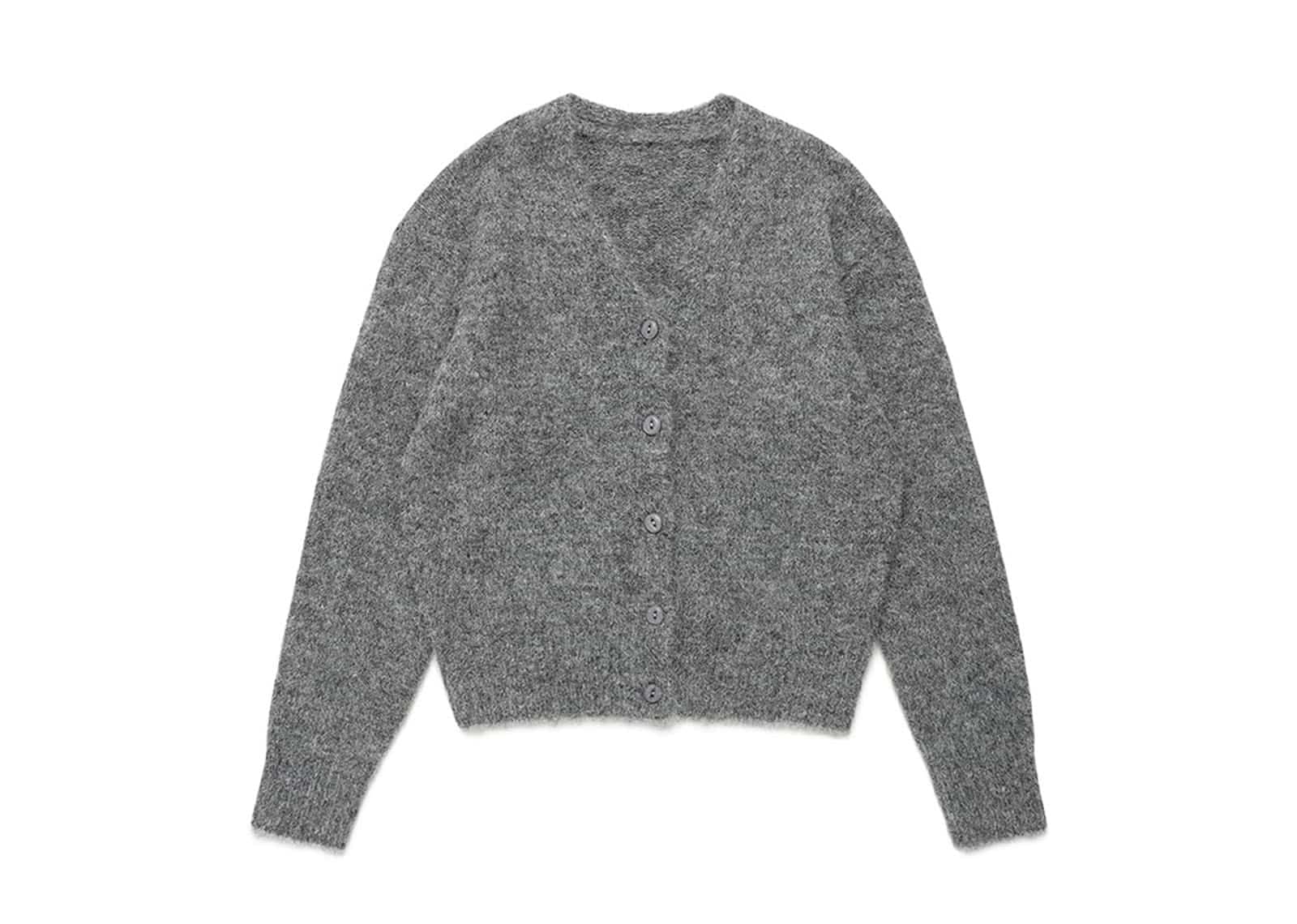 Rolarola Hairy V-Neck Cardigan Gray