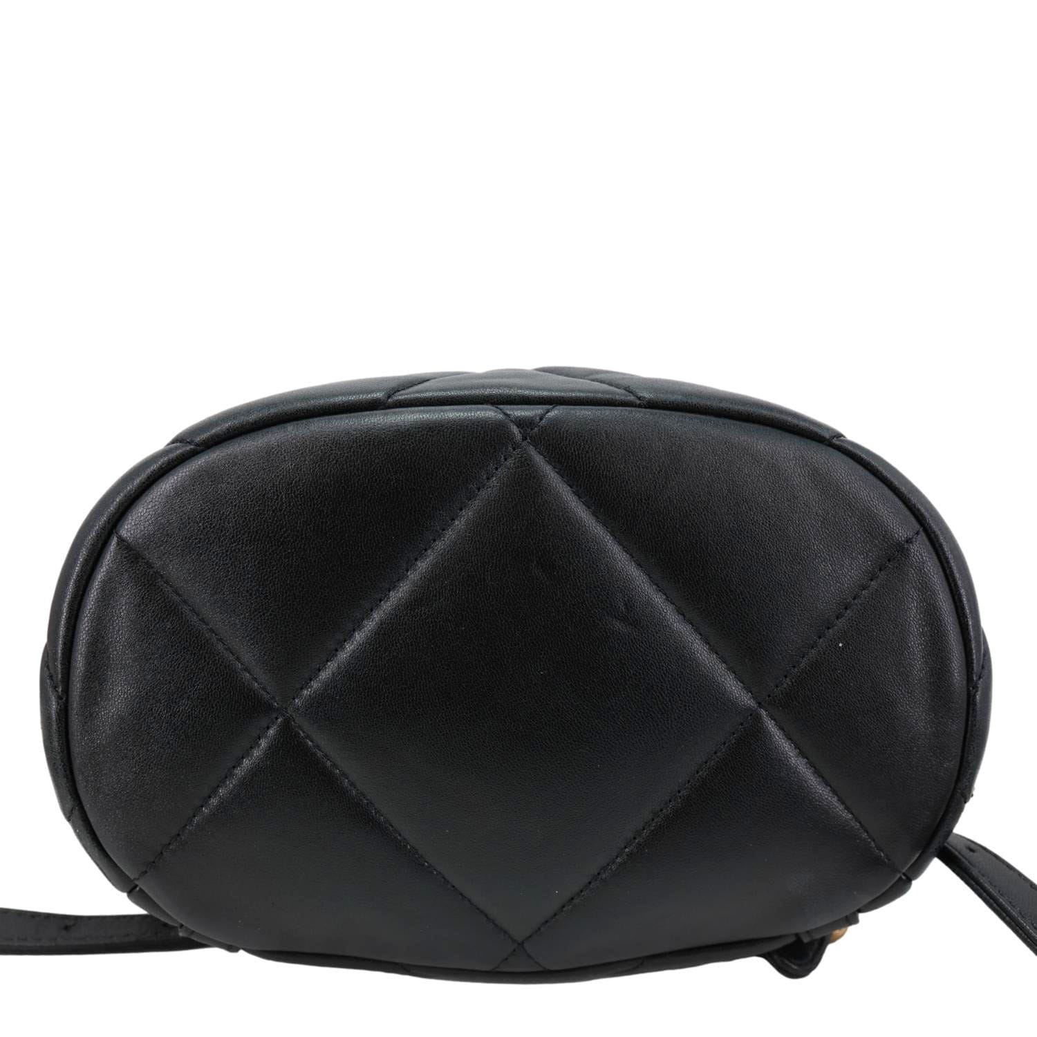 CHANEL 19 Quilted Lambskin Leather Backpack Black