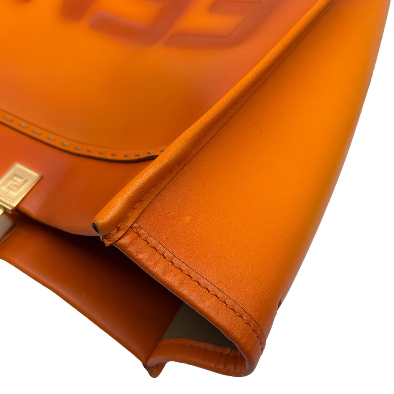 FENDI Sunshine Medium Leather Shopper Tote Bag Orange