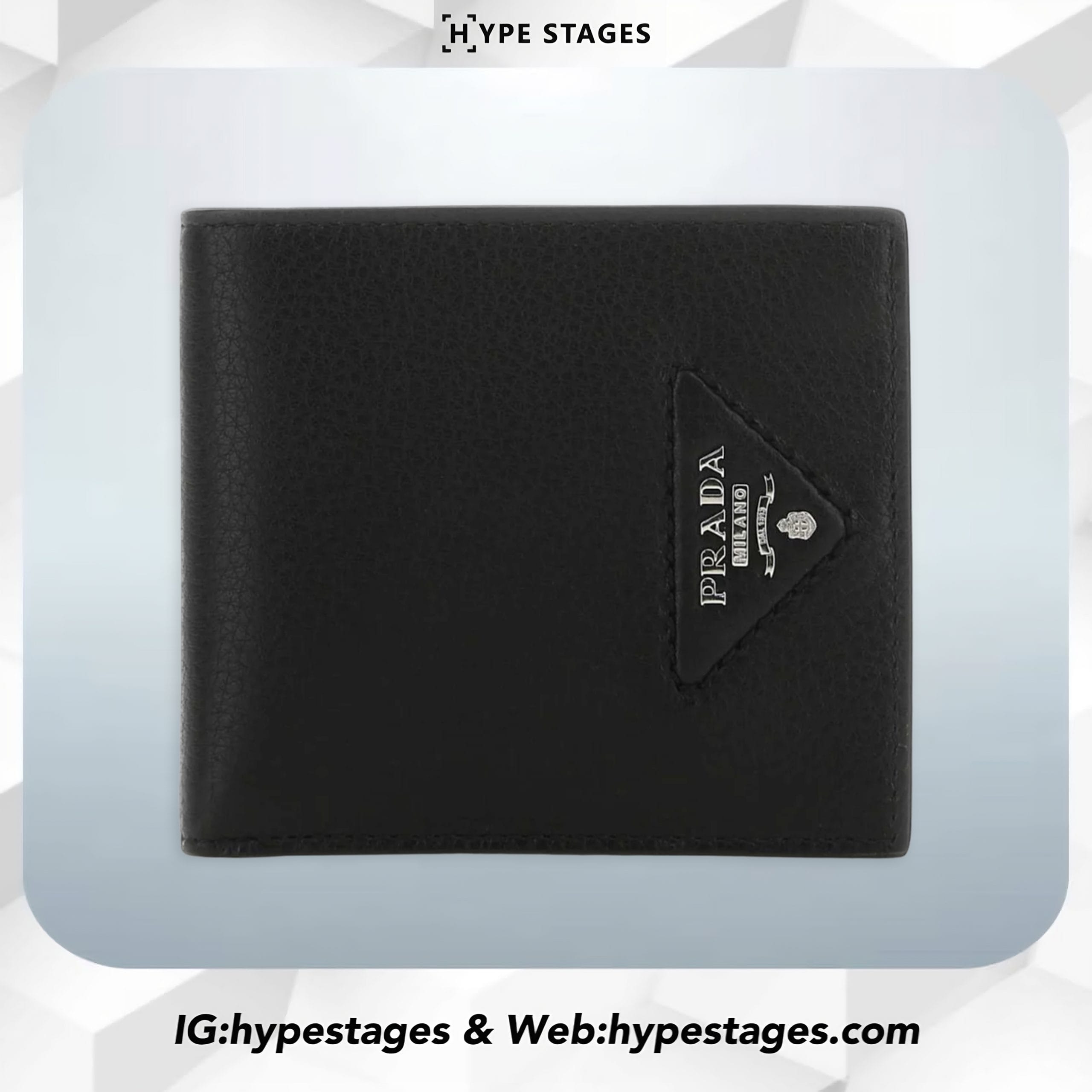 PRADA LOGO PLAQUE BIFOLD WALLET
