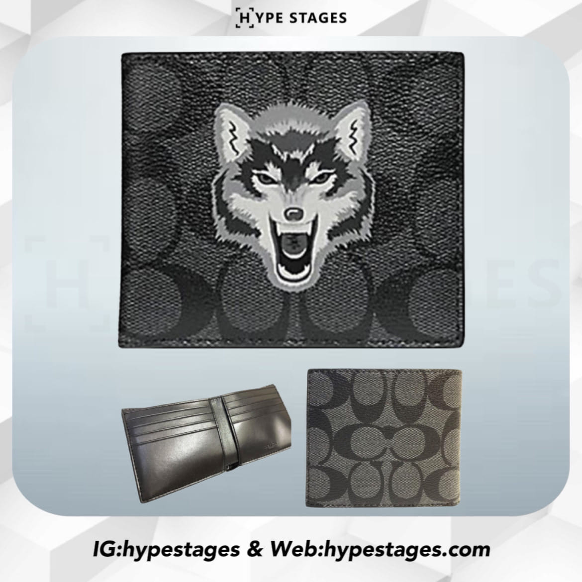 COACH WOLF GRAPHIC WALLET