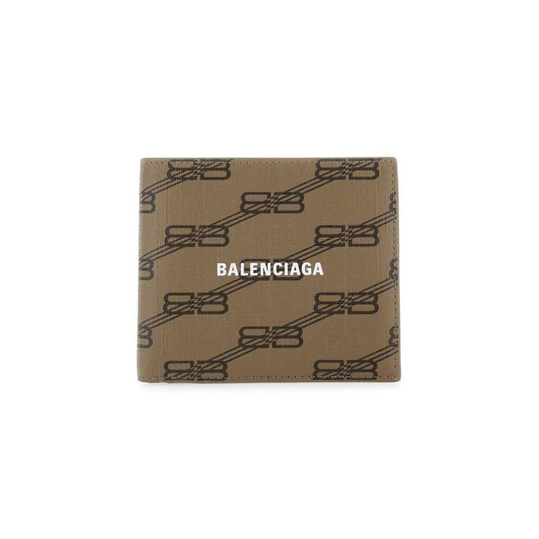 BALENCIAGA BB MONOGRAM KHAKI WALLET