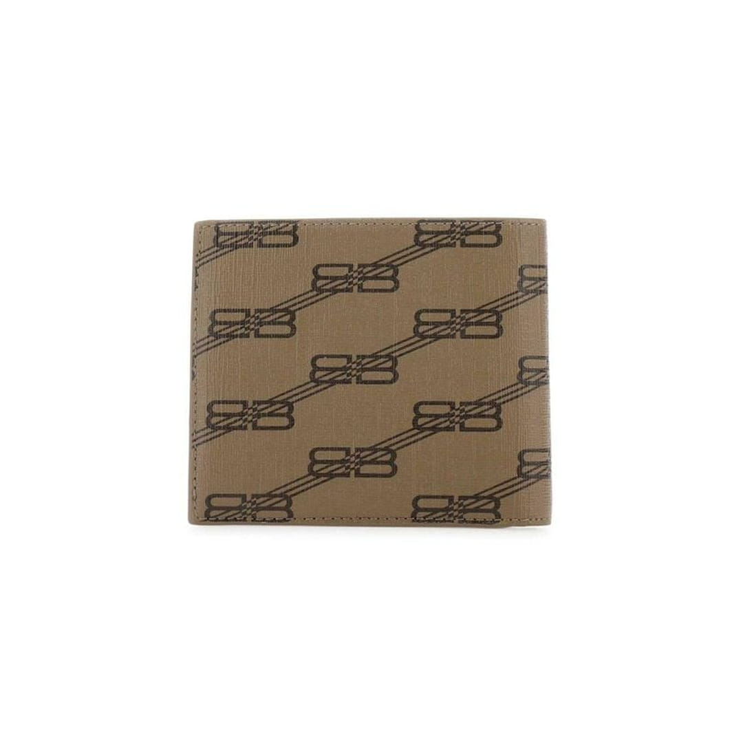 BALENCIAGA BB MONOGRAM KHAKI WALLET