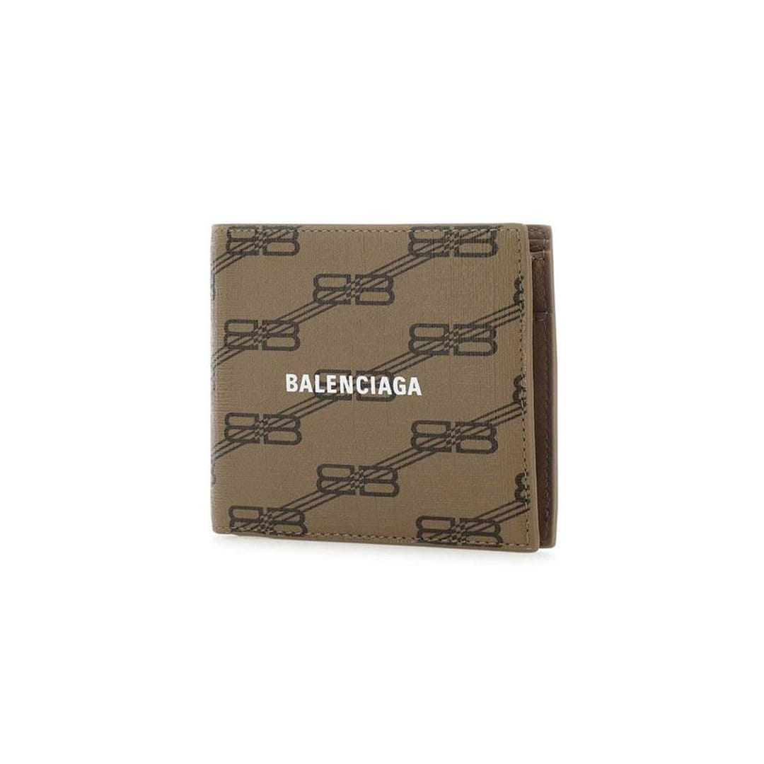 BALENCIAGA BB MONOGRAM KHAKI WALLET