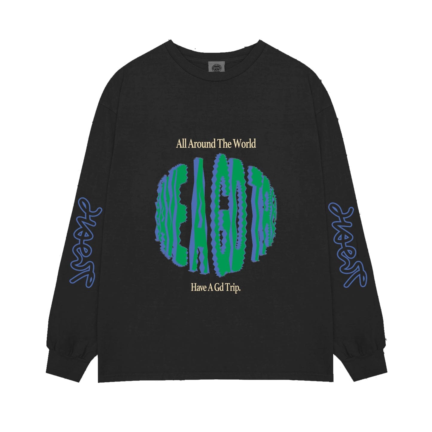 HAVE A GD TRIP 'All Around the World' Vintage Washed Longsleeve Tee - Black