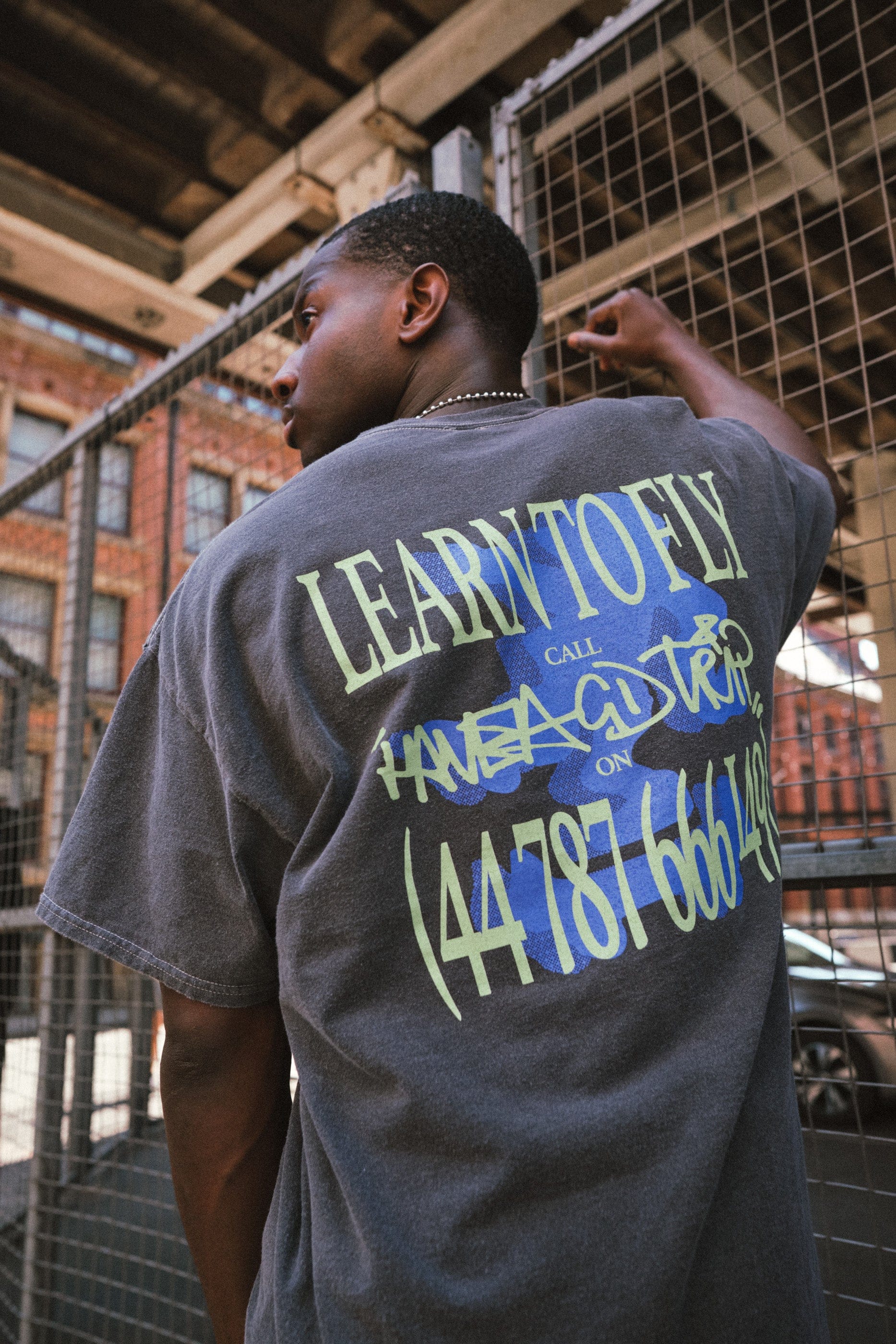 HAVE A GD TRIP 'Learn to Fly' Vintage Washed Tee - Black